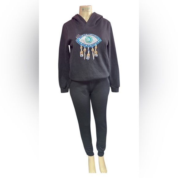 Women's Black Eye Design Hoodie - Picture 1 of 5